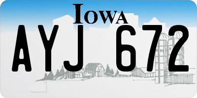 IA license plate AYJ672