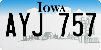 IA license plate AYJ757