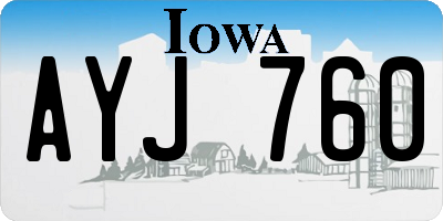 IA license plate AYJ760