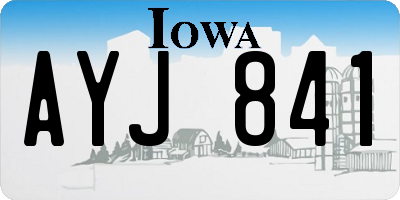 IA license plate AYJ841