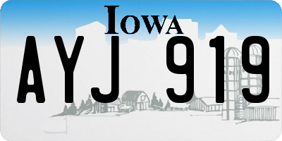 IA license plate AYJ919