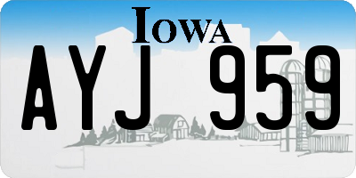 IA license plate AYJ959