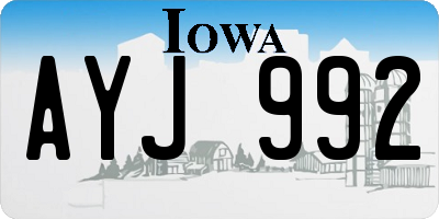 IA license plate AYJ992