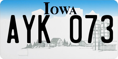 IA license plate AYK073