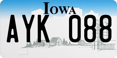IA license plate AYK088