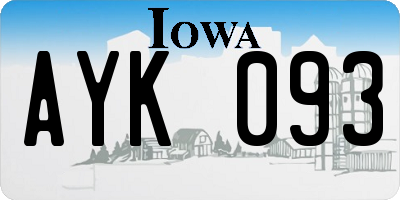 IA license plate AYK093