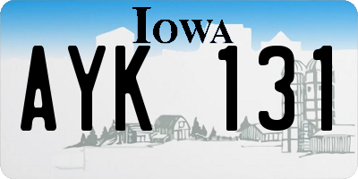 IA license plate AYK131