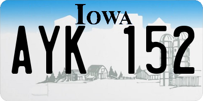 IA license plate AYK152