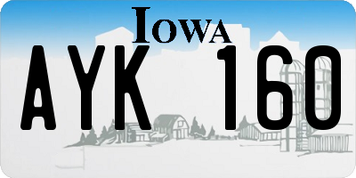 IA license plate AYK160