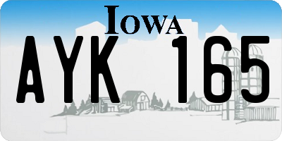 IA license plate AYK165