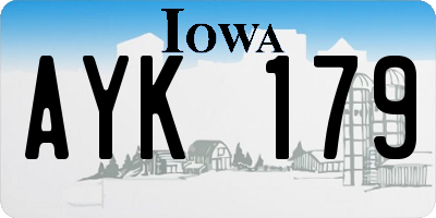 IA license plate AYK179