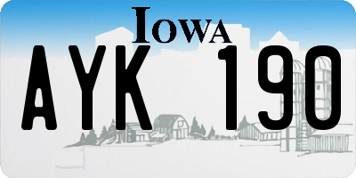 IA license plate AYK190