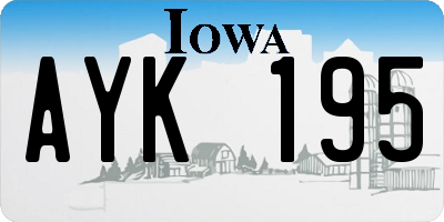 IA license plate AYK195