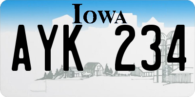 IA license plate AYK234