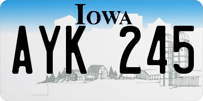 IA license plate AYK245