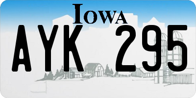 IA license plate AYK295