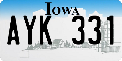 IA license plate AYK331