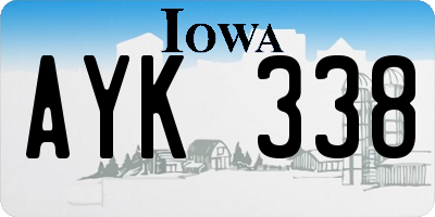 IA license plate AYK338