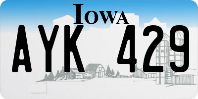 IA license plate AYK429