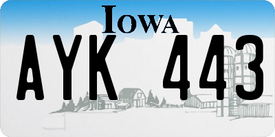 IA license plate AYK443