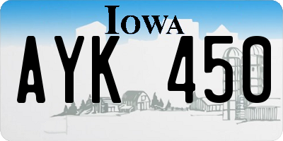 IA license plate AYK450