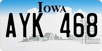 IA license plate AYK468