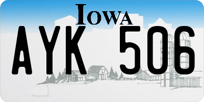 IA license plate AYK506