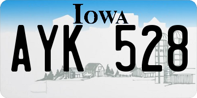 IA license plate AYK528