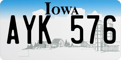 IA license plate AYK576