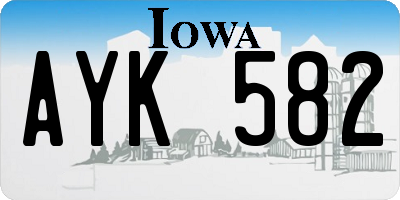 IA license plate AYK582