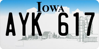 IA license plate AYK617