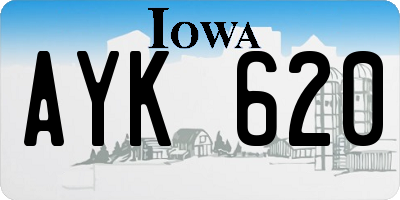 IA license plate AYK620