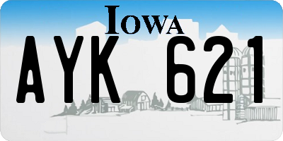 IA license plate AYK621