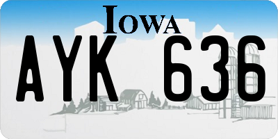 IA license plate AYK636