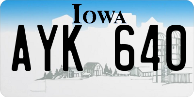 IA license plate AYK640