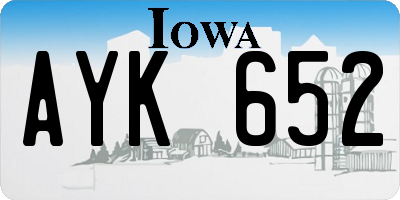 IA license plate AYK652