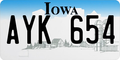 IA license plate AYK654