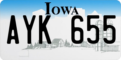 IA license plate AYK655