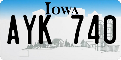 IA license plate AYK740