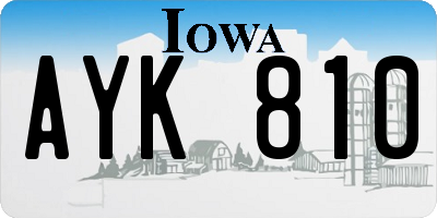 IA license plate AYK810