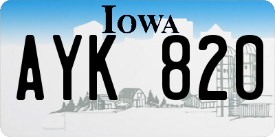 IA license plate AYK820