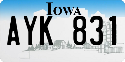 IA license plate AYK831
