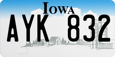 IA license plate AYK832