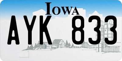IA license plate AYK833