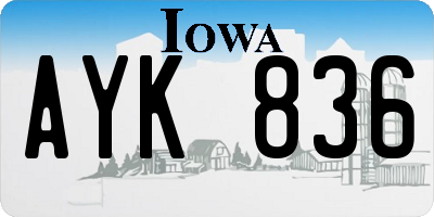 IA license plate AYK836