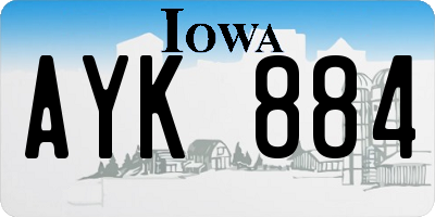 IA license plate AYK884