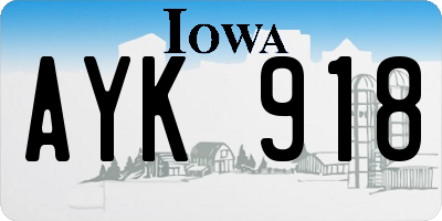 IA license plate AYK918