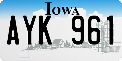 IA license plate AYK961
