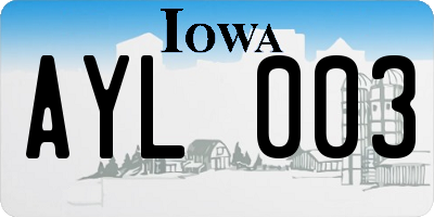 IA license plate AYL003