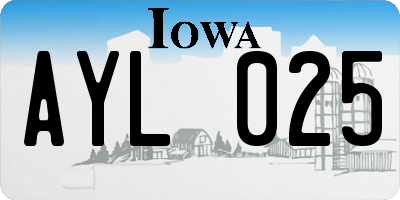 IA license plate AYL025